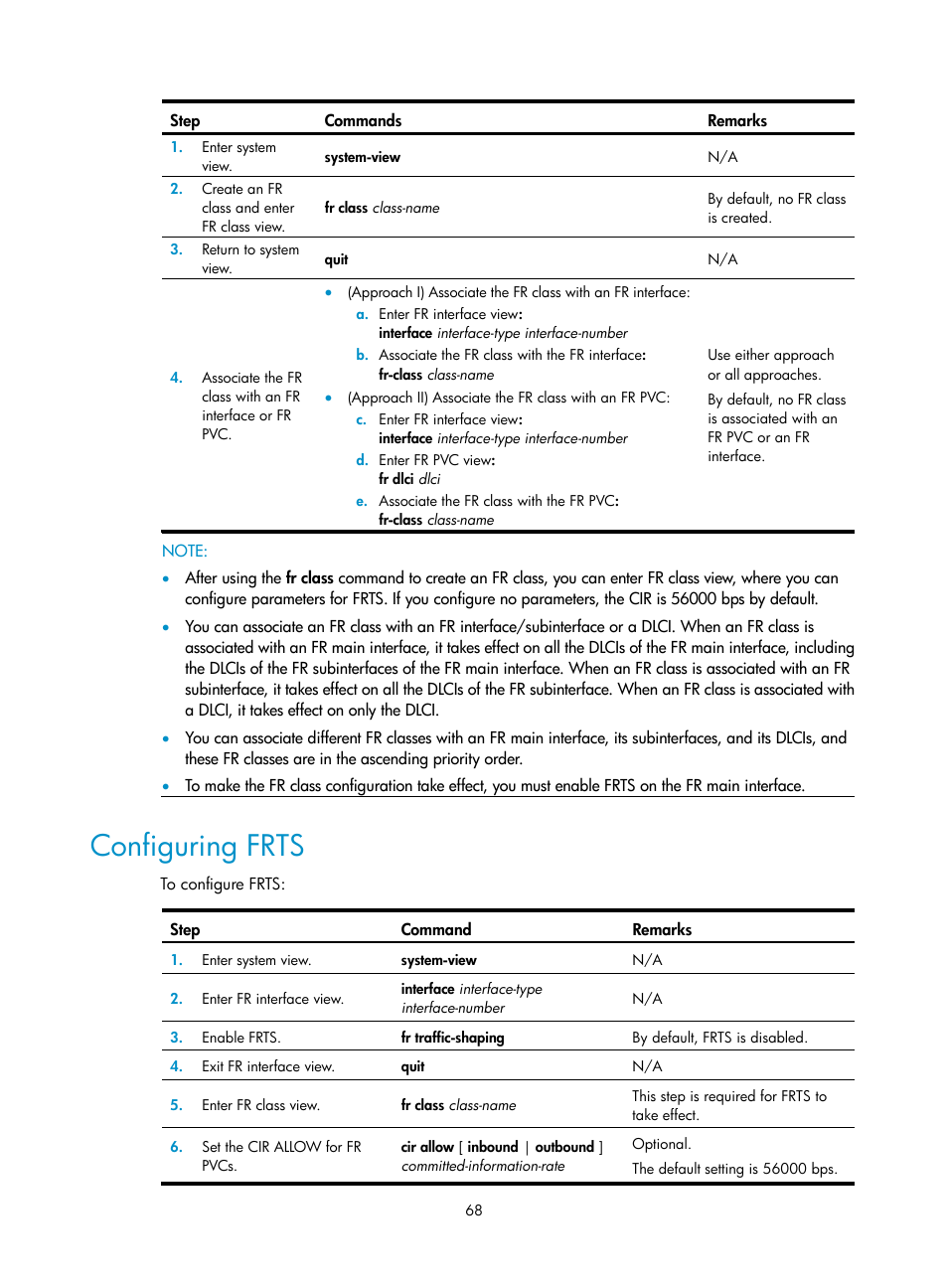 Configuring frts | H3C Technologies H3C SR8800 User Manual | Page 77 / 108