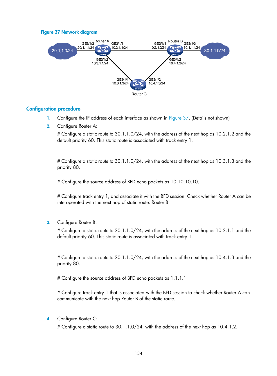 Configuration procedure | H3C Technologies H3C SR8800 User Manual | Page 143 / 149