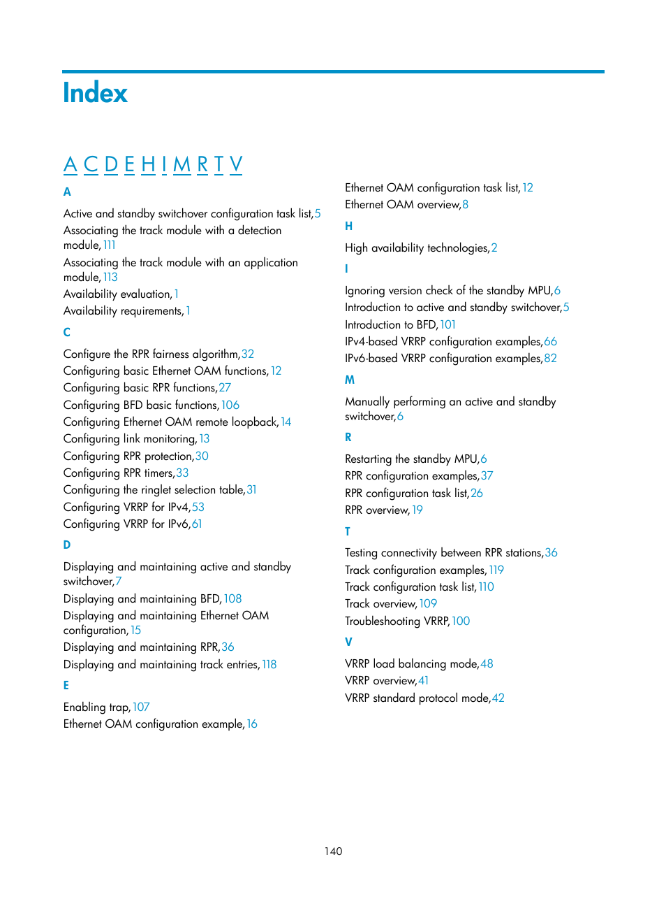 Index | H3C Technologies H3C SR8800 User Manual | Page 149 / 149