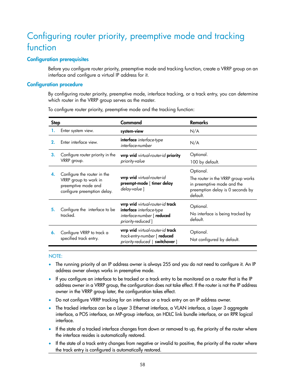 Configuration prerequisites, Configuration procedure | H3C Technologies H3C SR8800 User Manual | Page 67 / 149