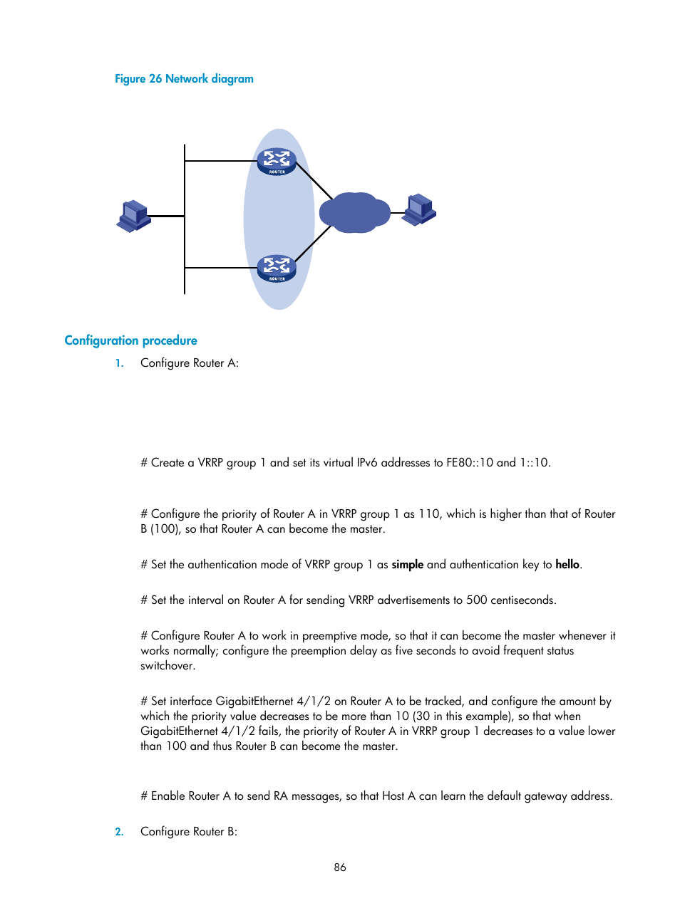 Configuration procedure | H3C Technologies H3C SR8800 User Manual | Page 95 / 149