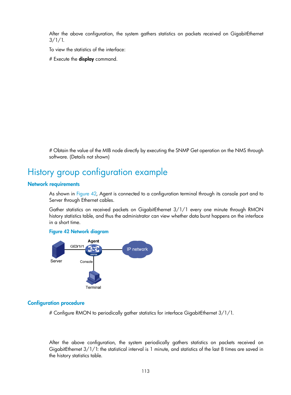 History group configuration example, Network requirements, Configuration procedure | H3C Technologies H3C SR8800 User Manual | Page 125 / 210