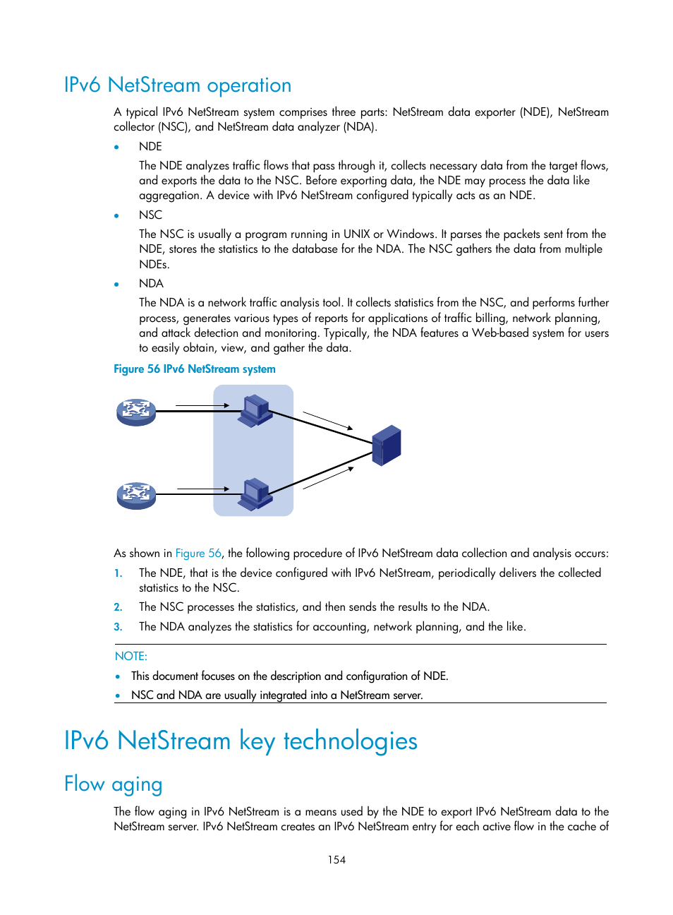 Ipv6 netstream operation, Ipv6 netstream key technologies, Flow aging | H3C Technologies H3C SR8800 User Manual | Page 166 / 210