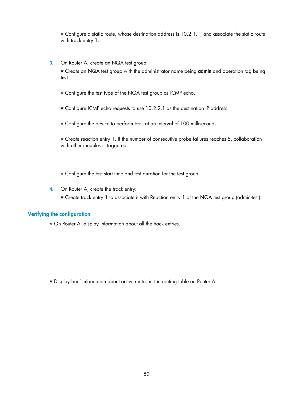 Verifying the configuration | H3C Technologies H3C SR8800 User Manual | Page 62 / 210