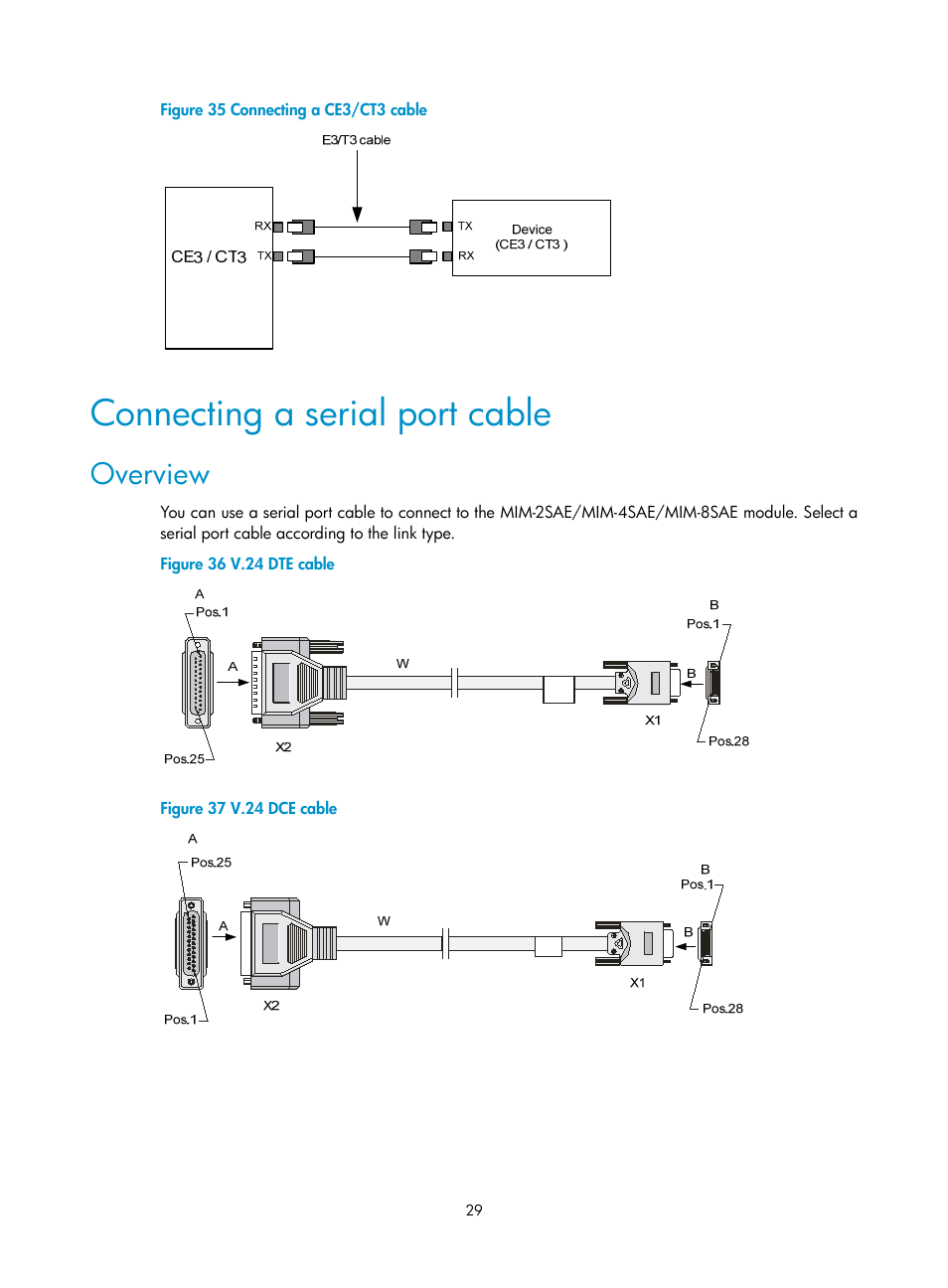 Connecting a serial port cable, Overview | H3C Technologies H3C SR6600-X User Manual | Page 39 / 106