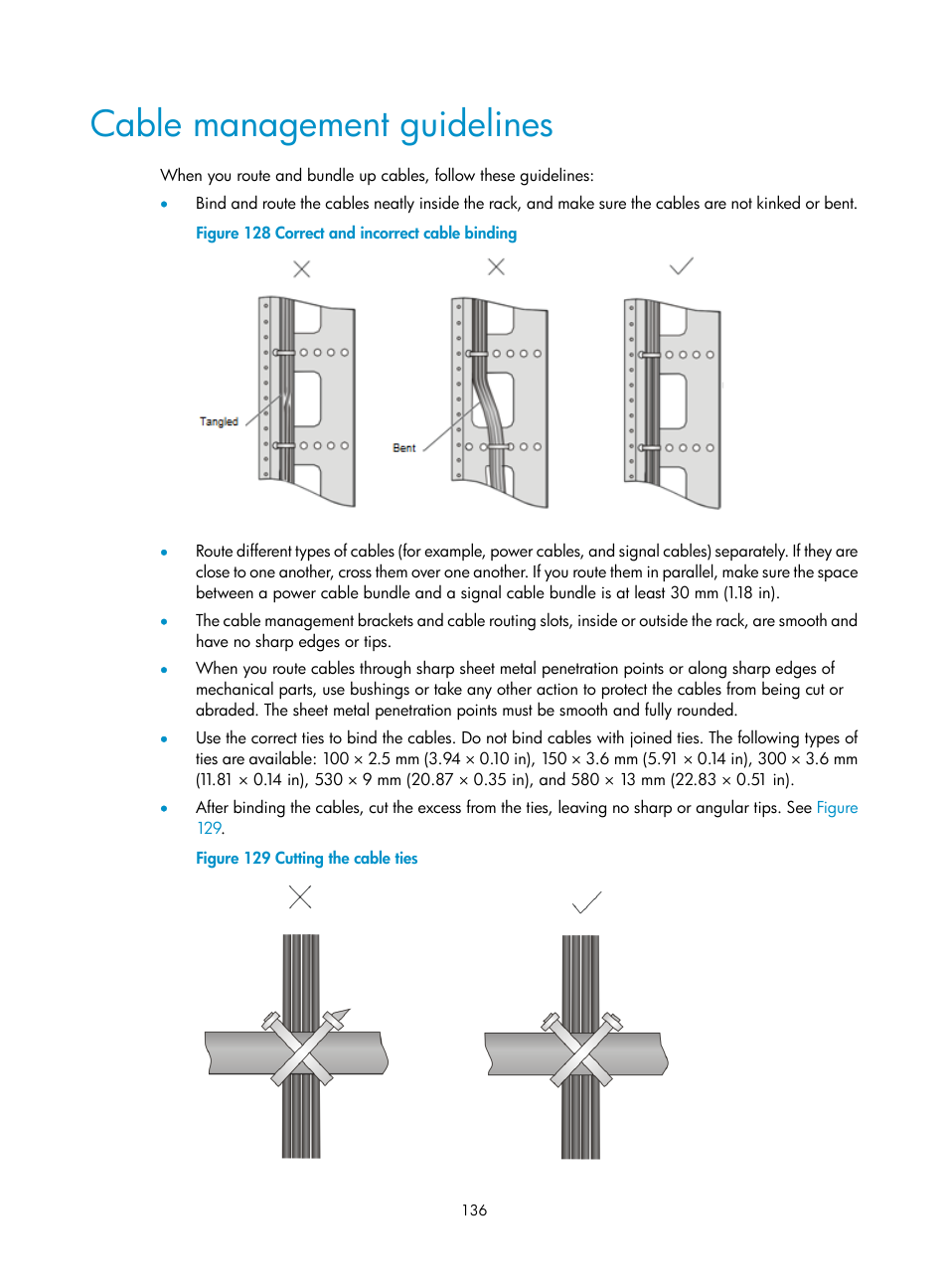 Cable management guidelines | H3C Technologies H3C SR6600-X User Manual | Page 146 / 150