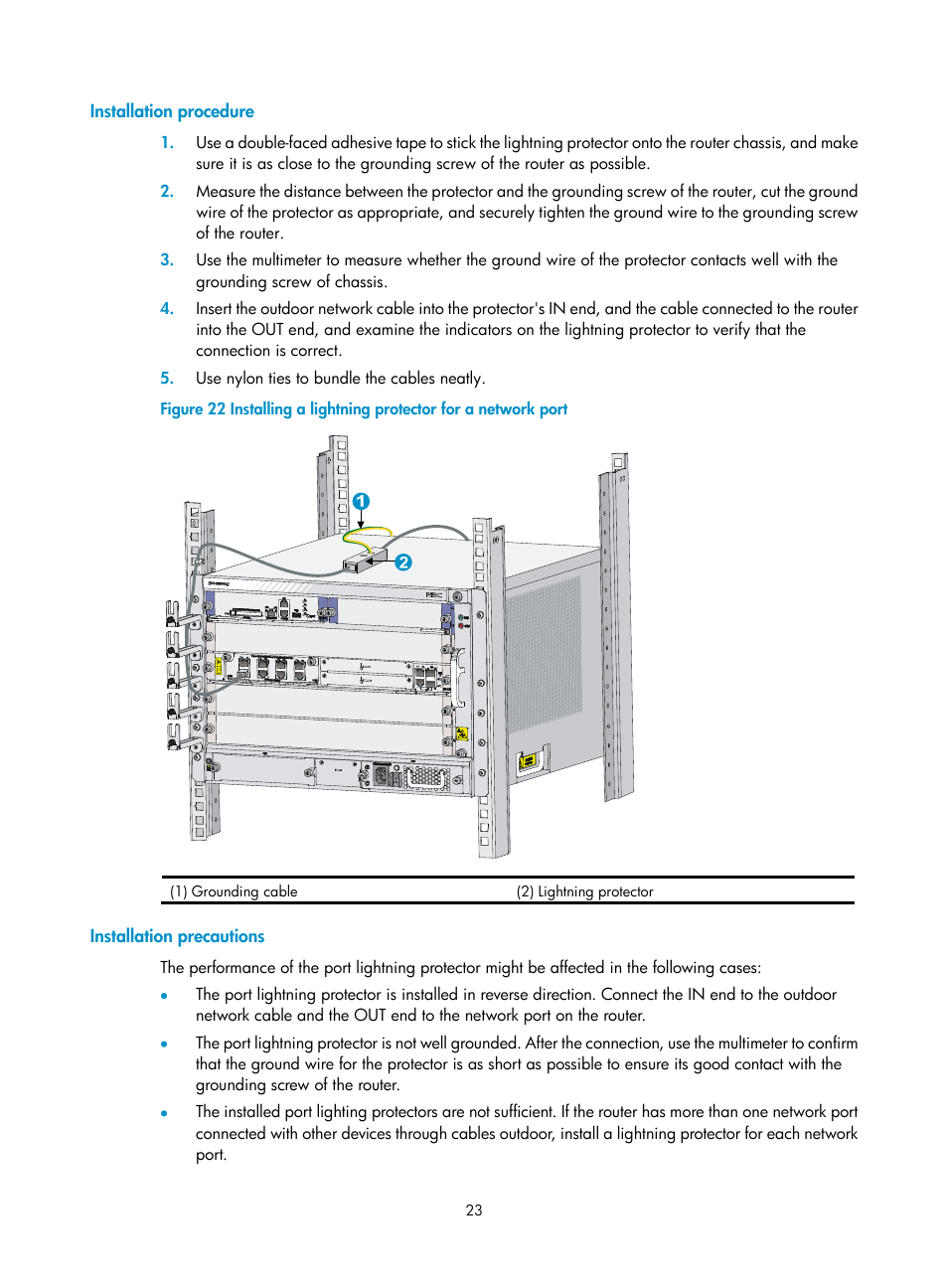 Installation procedure, Installation precautions | H3C Technologies H3C SR6600-X User Manual | Page 33 / 150