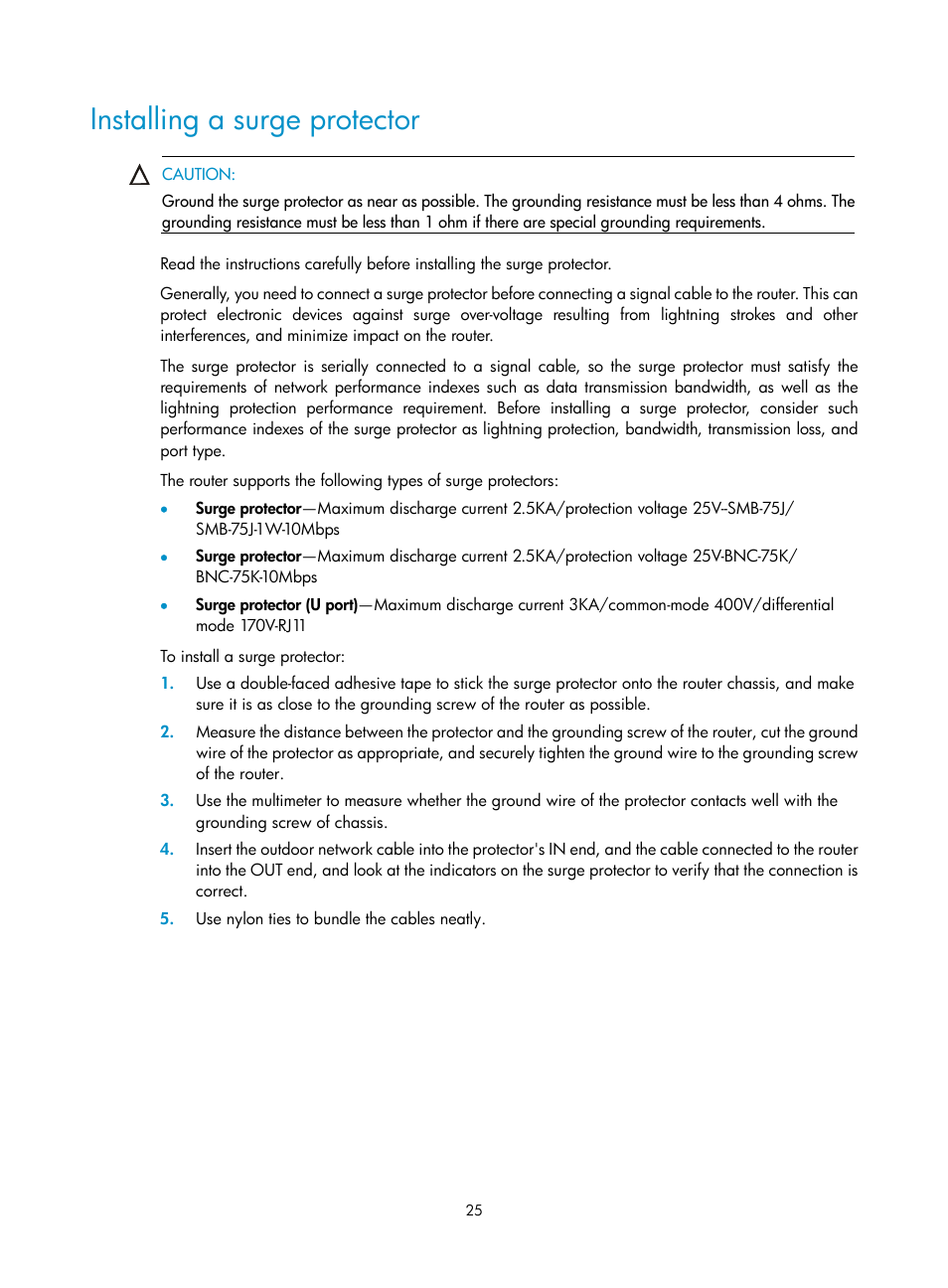 Installing a surge protector | H3C Technologies H3C SR6600-X User Manual | Page 35 / 150