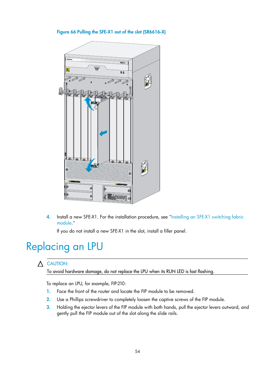 Replacing an lpu | H3C Technologies H3C SR6600-X User Manual | Page 64 / 150