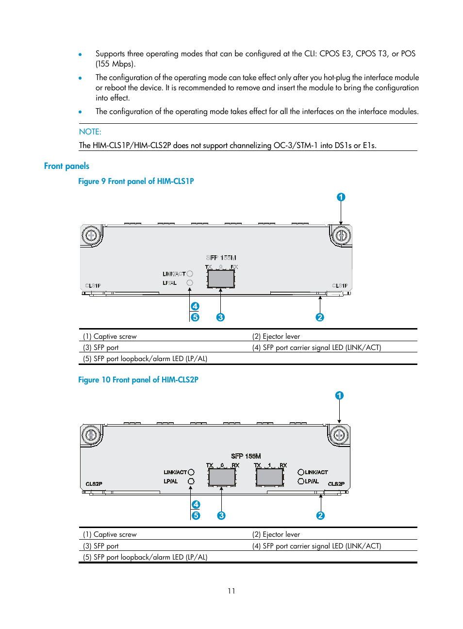 Front panels | H3C Technologies H3C SR6600-X User Manual | Page 19 / 85