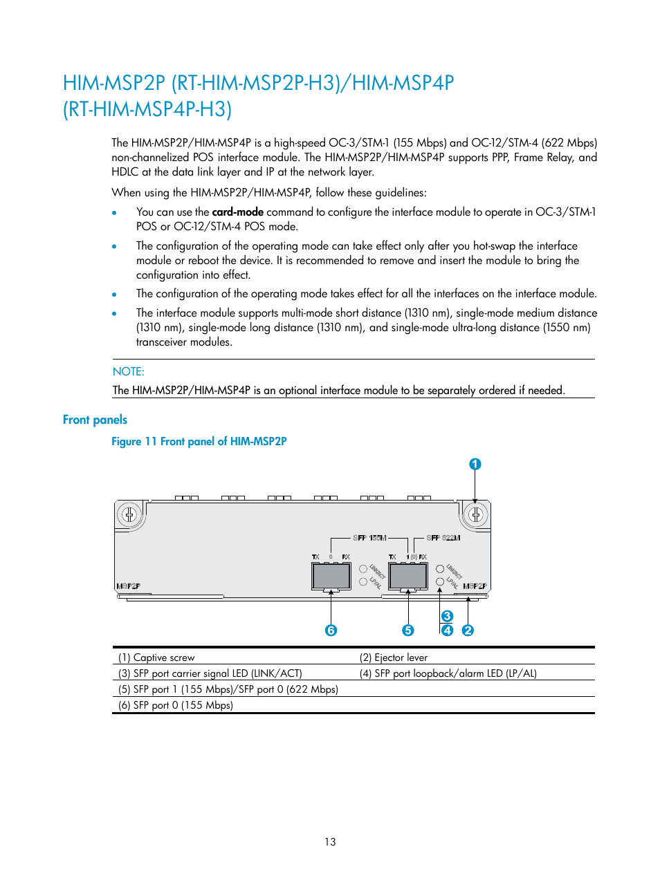 Front panels | H3C Technologies H3C SR6600-X User Manual | Page 21 / 85