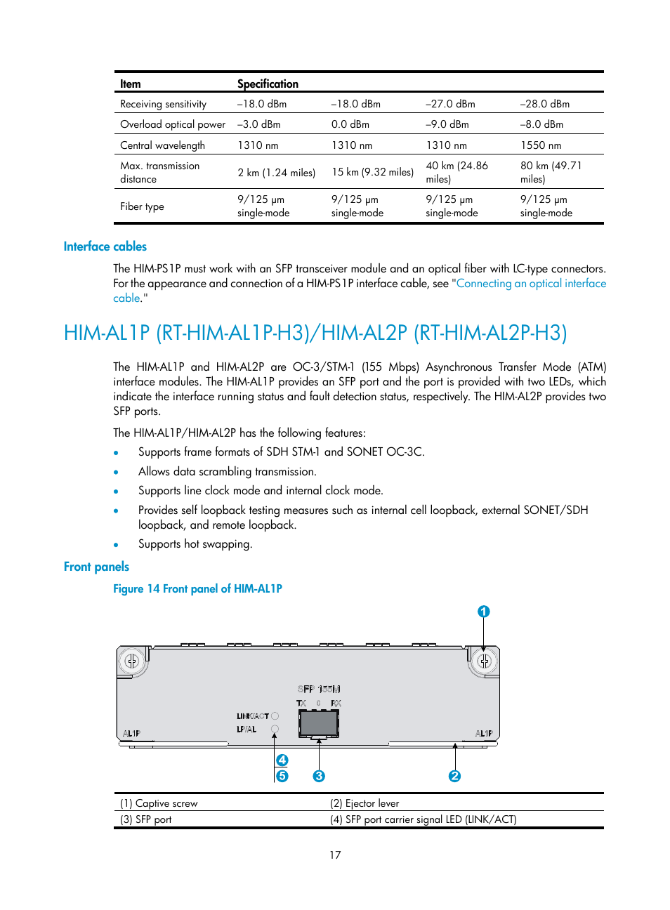 Interface cables, Front panels | H3C Technologies H3C SR6600-X User Manual | Page 25 / 85
