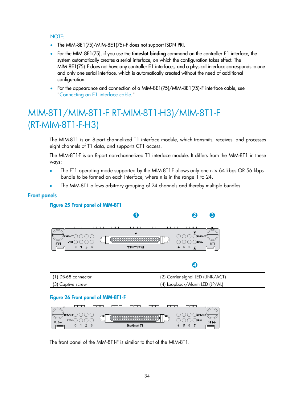 Front panels | H3C Technologies H3C SR6600-X User Manual | Page 42 / 85