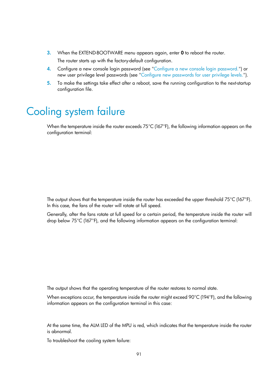 Cooling system failure | H3C Technologies H3C SR6600 User Manual | Page 101 / 161