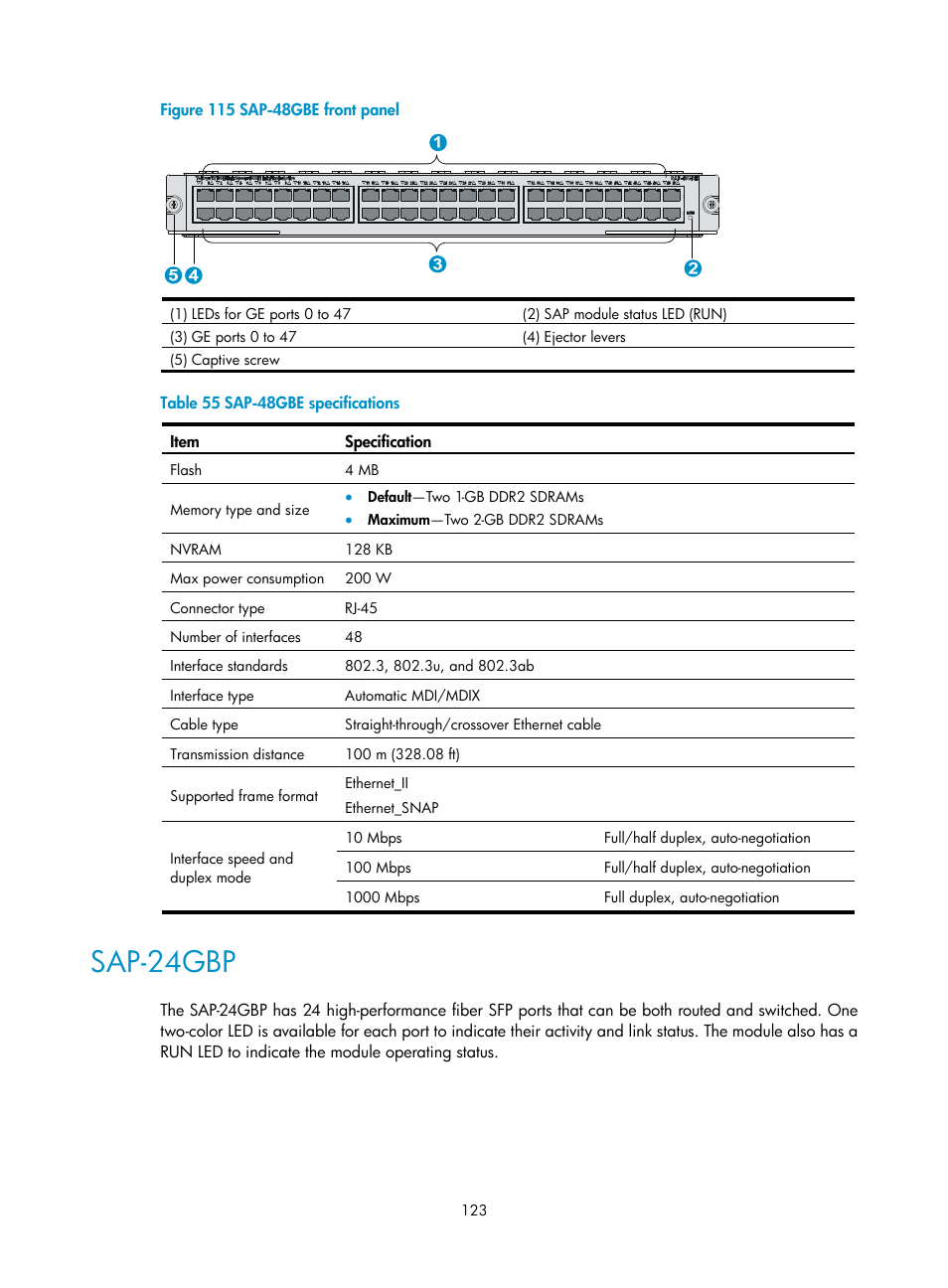 Sap-24gbp | H3C Technologies H3C SR6600 User Manual | Page 133 / 161