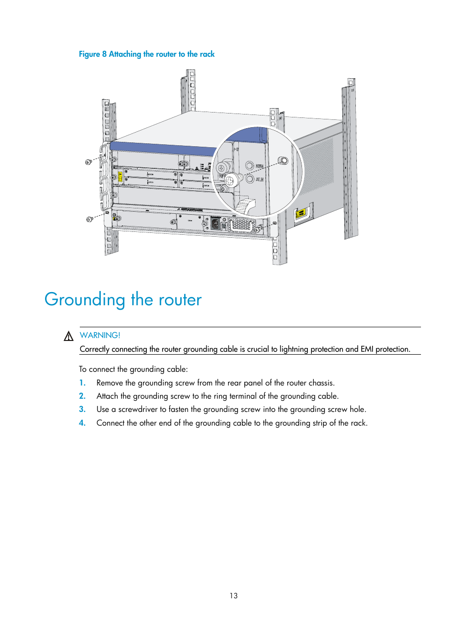 Grounding the router | H3C Technologies H3C SR6600 User Manual | Page 23 / 161