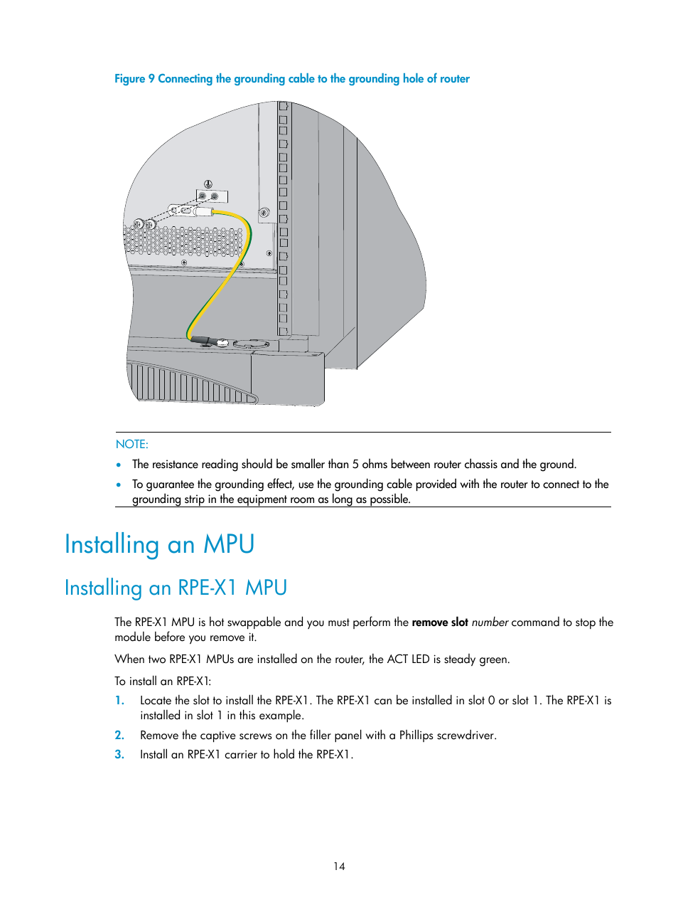 Installing an mpu, Installing an rpe-x1 mpu | H3C Technologies H3C SR6600 User Manual | Page 24 / 161