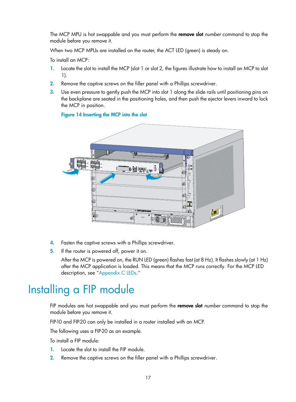 Installing a fip module | H3C Technologies H3C SR6600 User Manual | Page 27 / 161