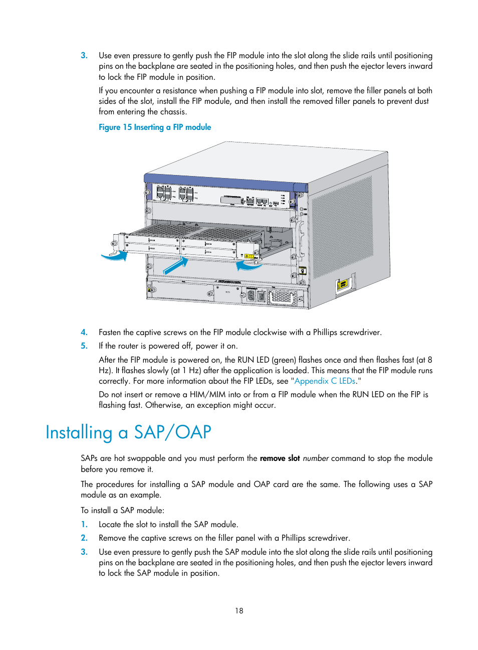 Installing a sap/oap | H3C Technologies H3C SR6600 User Manual | Page 28 / 161