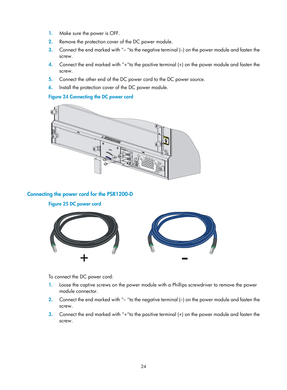 Connecting the power cord for the psr1200-d | H3C Technologies H3C SR6600 User Manual | Page 34 / 161