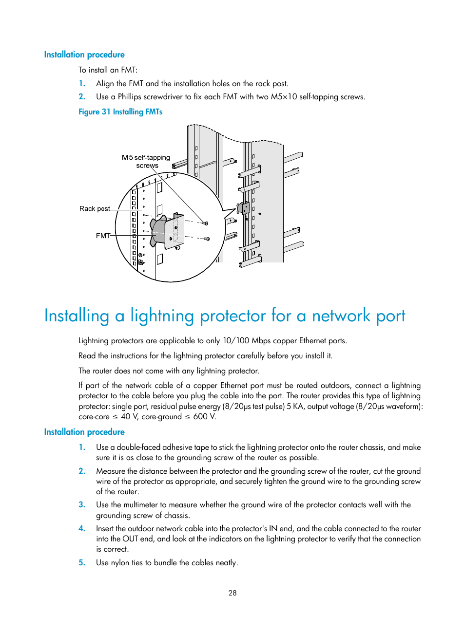 Installation procedure | H3C Technologies H3C SR6600 User Manual | Page 38 / 161