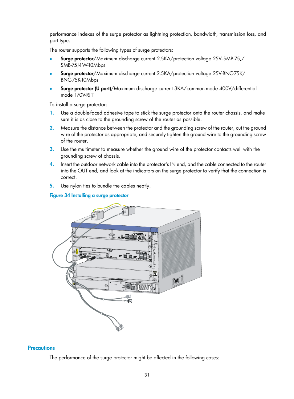 Precautions | H3C Technologies H3C SR6600 User Manual | Page 41 / 161