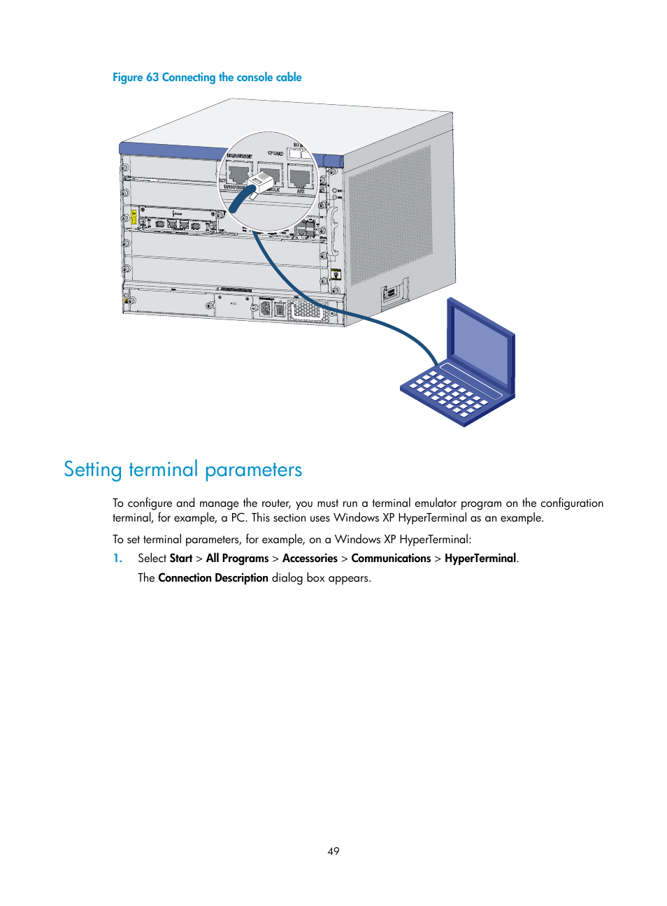 Setting terminal parameters | H3C Technologies H3C SR6600 User Manual | Page 59 / 161