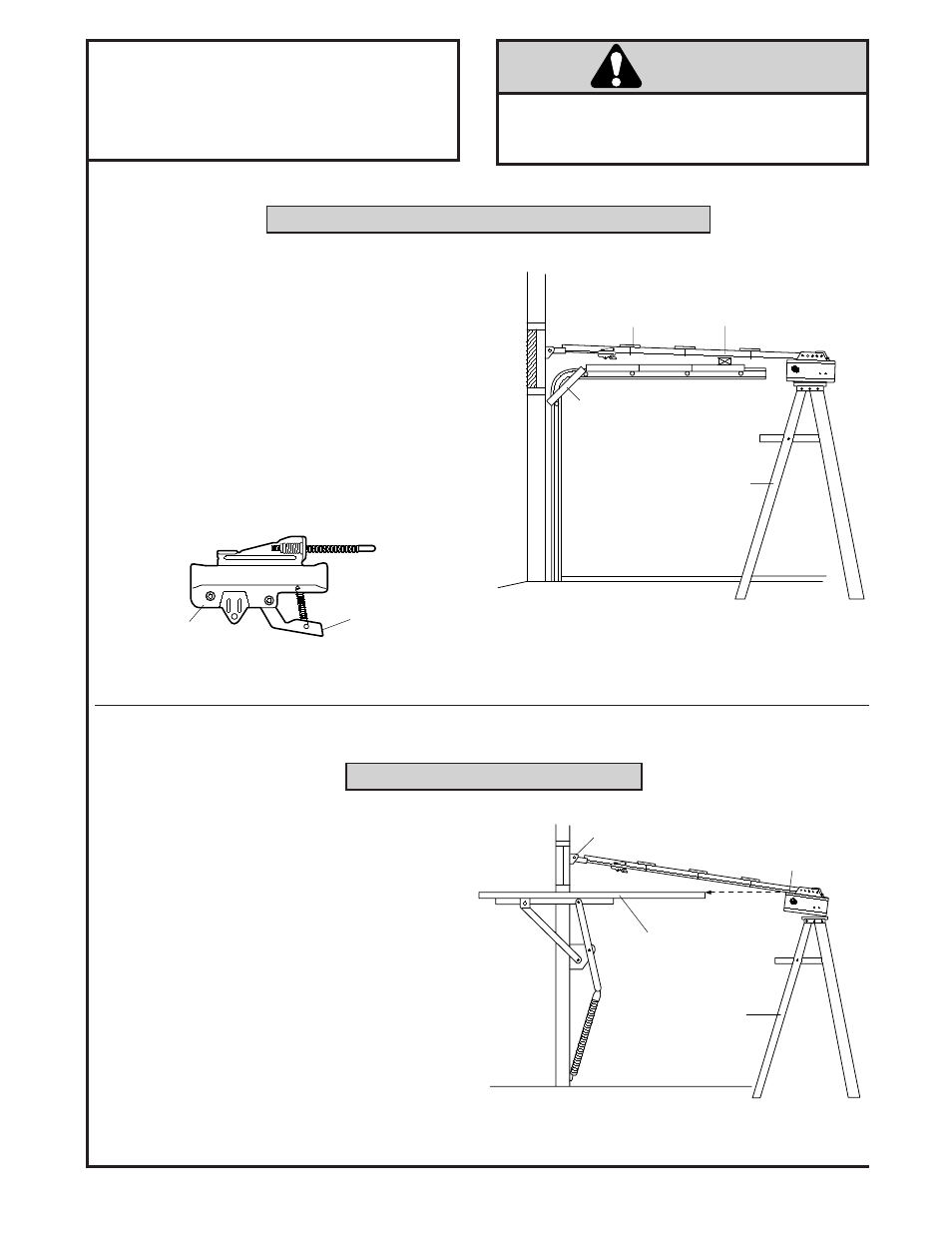 Caution, Installation step 4, Position the opener | One-piece door without track | Chamberlain 8200 1/2 HP User Manual | Page 16 / 40