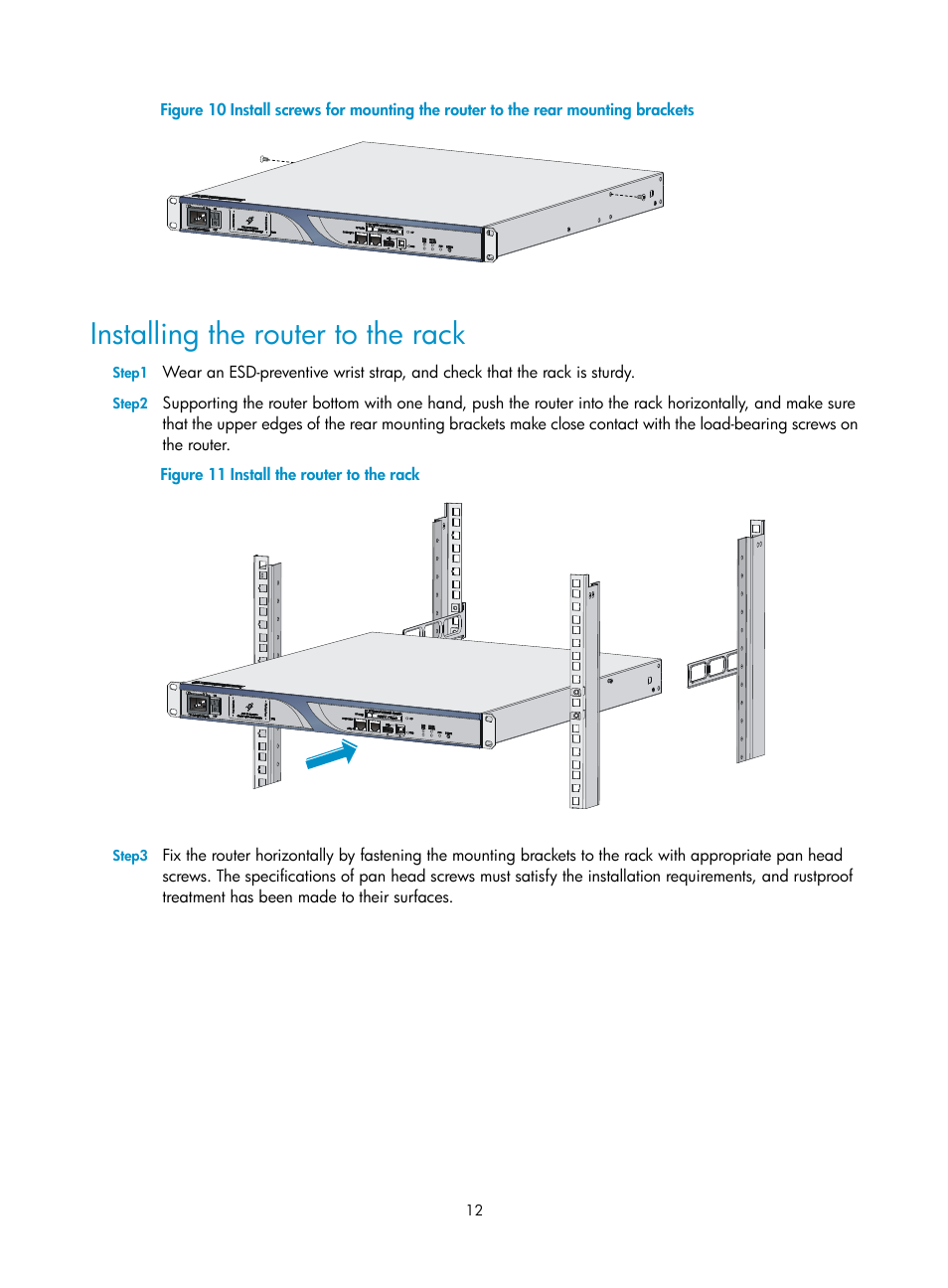 Installing the router to the rack | H3C Technologies H3C SR6600 User Manual | Page 20 / 90