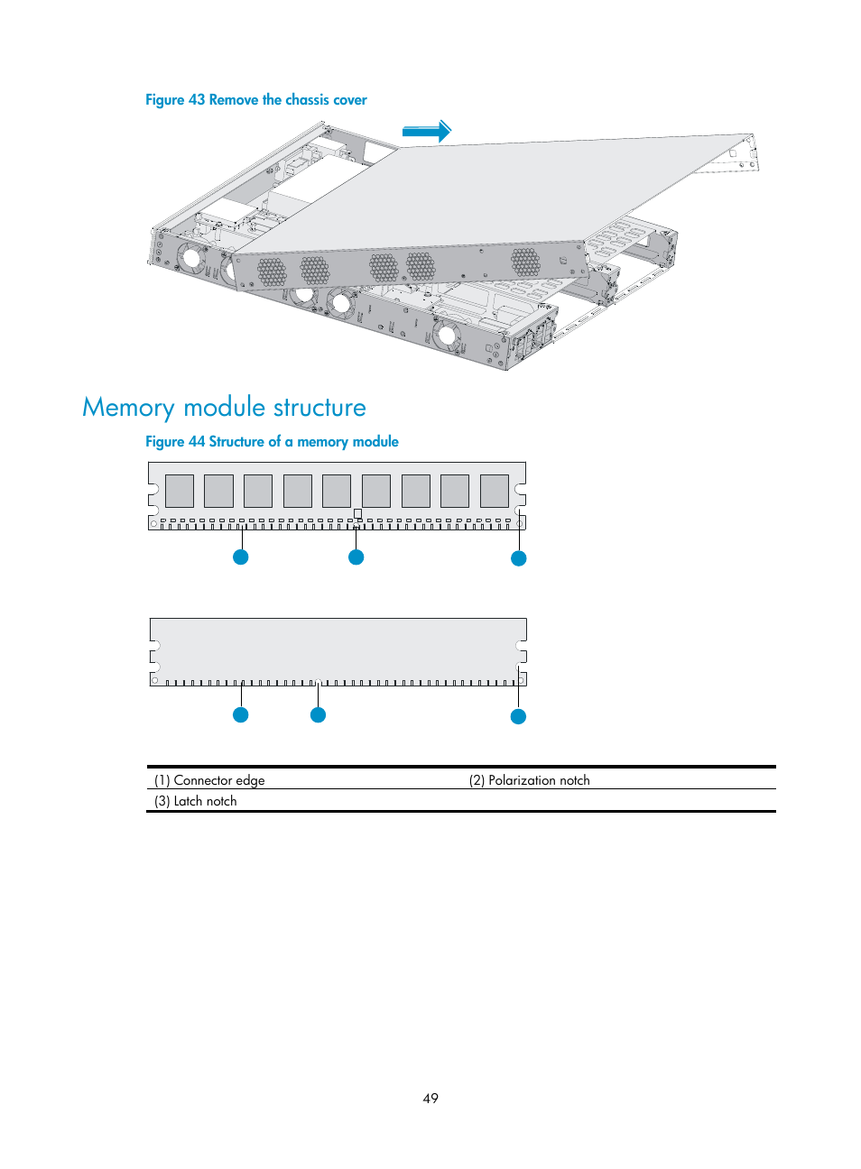 Memory module structure | H3C Technologies H3C SR6600 User Manual | Page 57 / 90