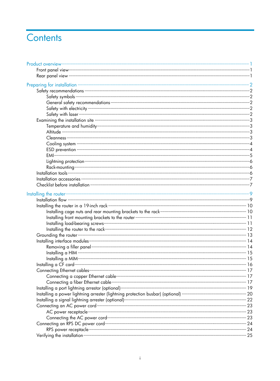 H3C Technologies H3C SR6600 User Manual | Page 6 / 90