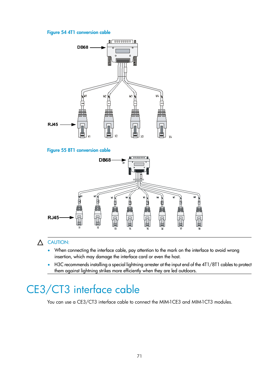 Ce3/ct3 interface cable | H3C Technologies H3C SR6600 User Manual | Page 79 / 90