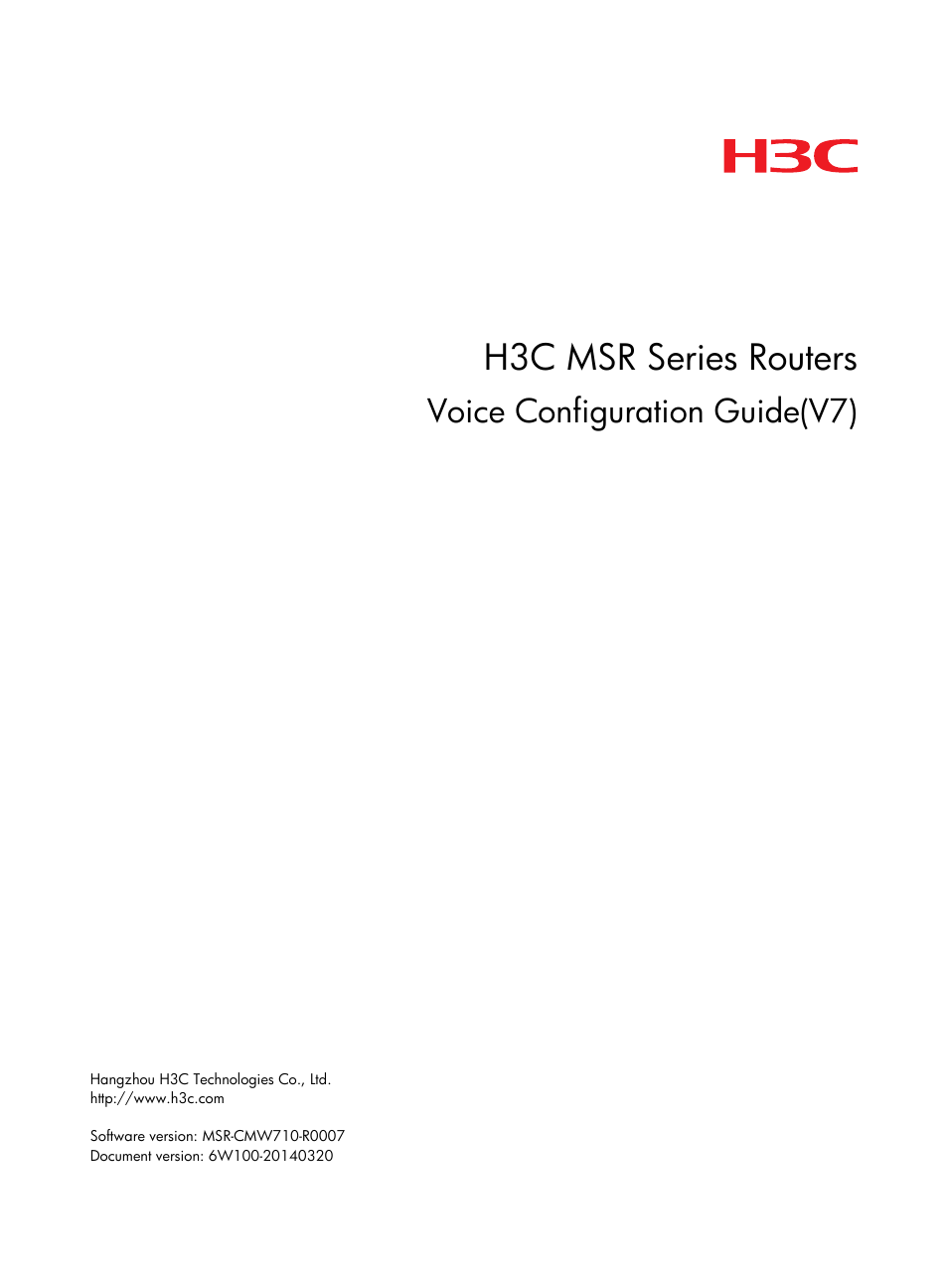 H3C Technologies H3C MSR 5600 User Manual | 123 pages