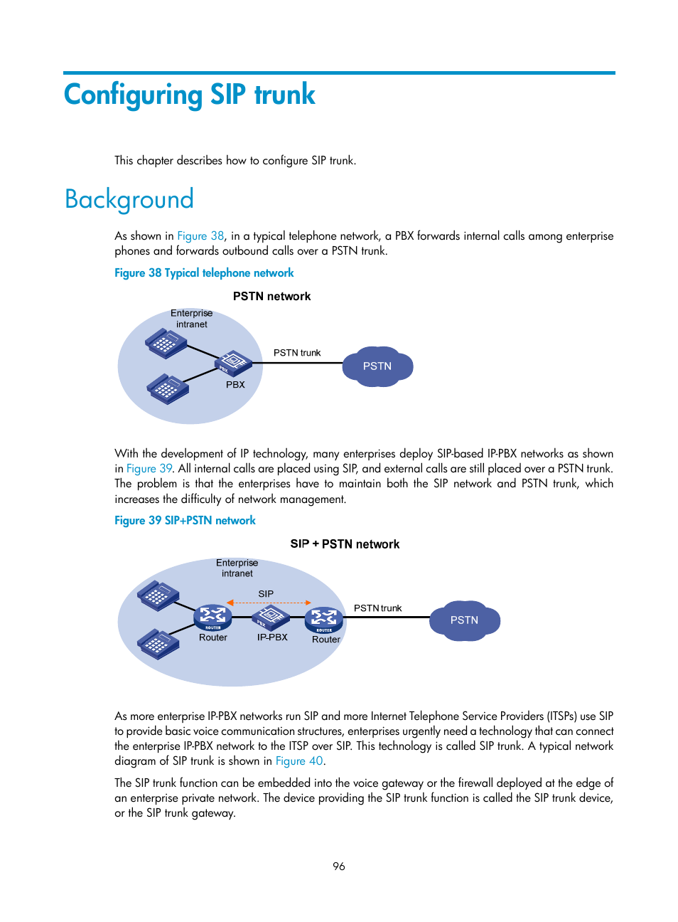 Configuring sip trunk, Background | H3C Technologies H3C MSR 5600 User Manual | Page 106 / 123