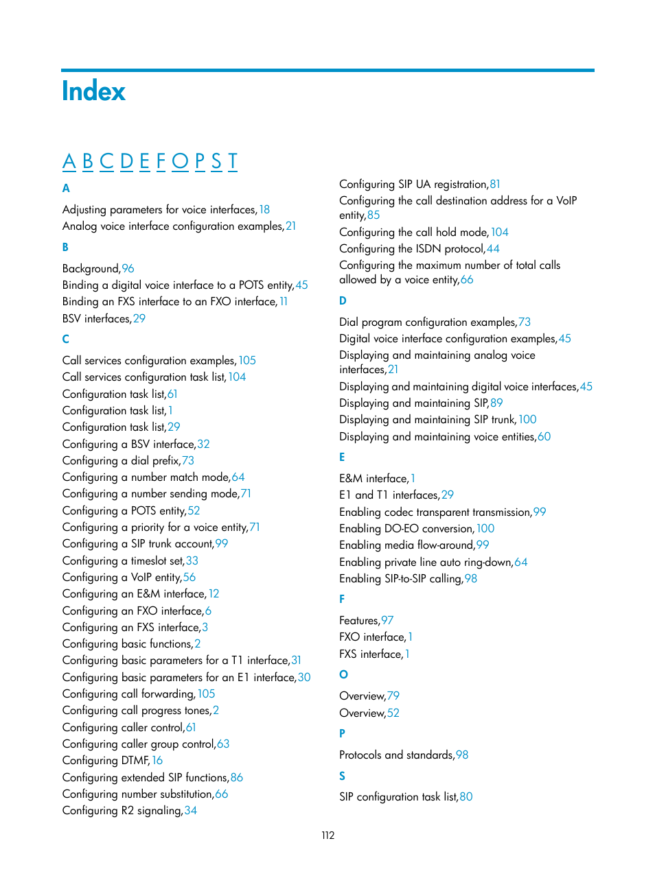 Index | H3C Technologies H3C MSR 5600 User Manual | Page 122 / 123