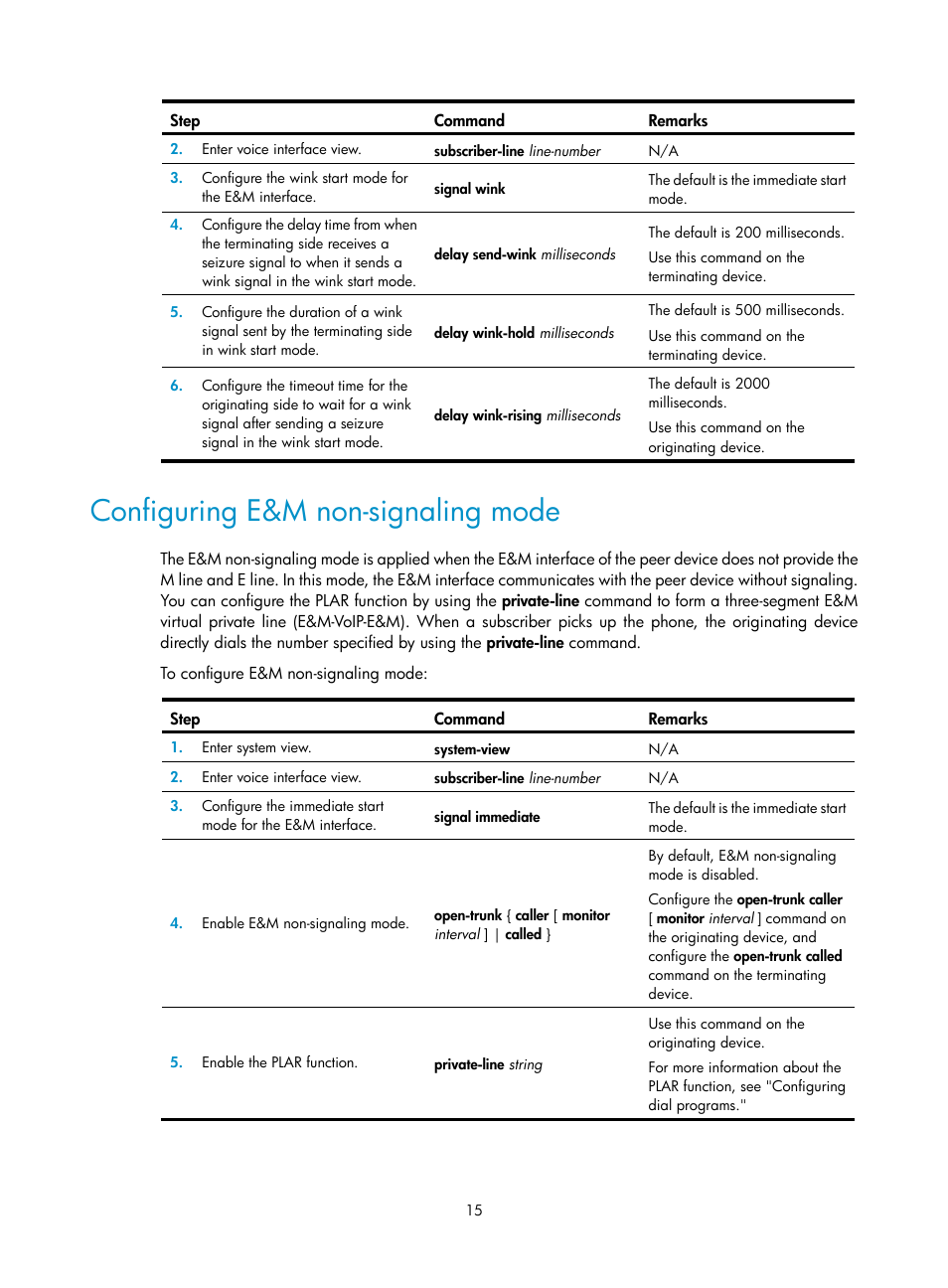 Configuring e&m non-signaling mode | H3C Technologies H3C MSR 5600 User Manual | Page 25 / 123