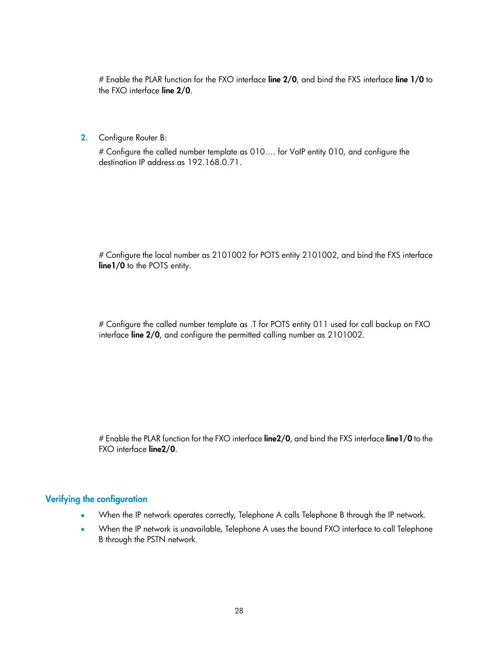 Verifying the configuration | H3C Technologies H3C MSR 5600 User Manual | Page 38 / 123