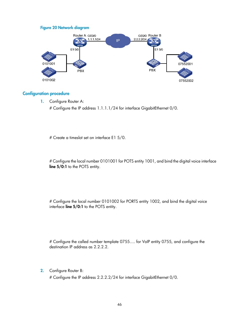 Configuration procedure | H3C Technologies H3C MSR 5600 User Manual | Page 56 / 123