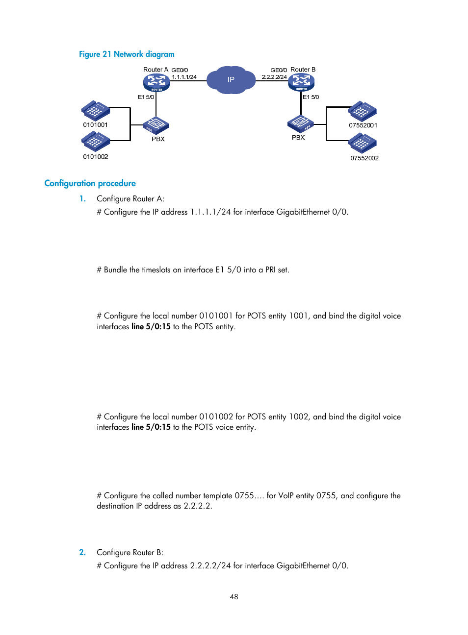 Configuration procedure | H3C Technologies H3C MSR 5600 User Manual | Page 58 / 123