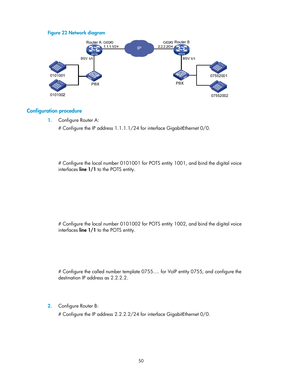 Configuration procedure | H3C Technologies H3C MSR 5600 User Manual | Page 60 / 123