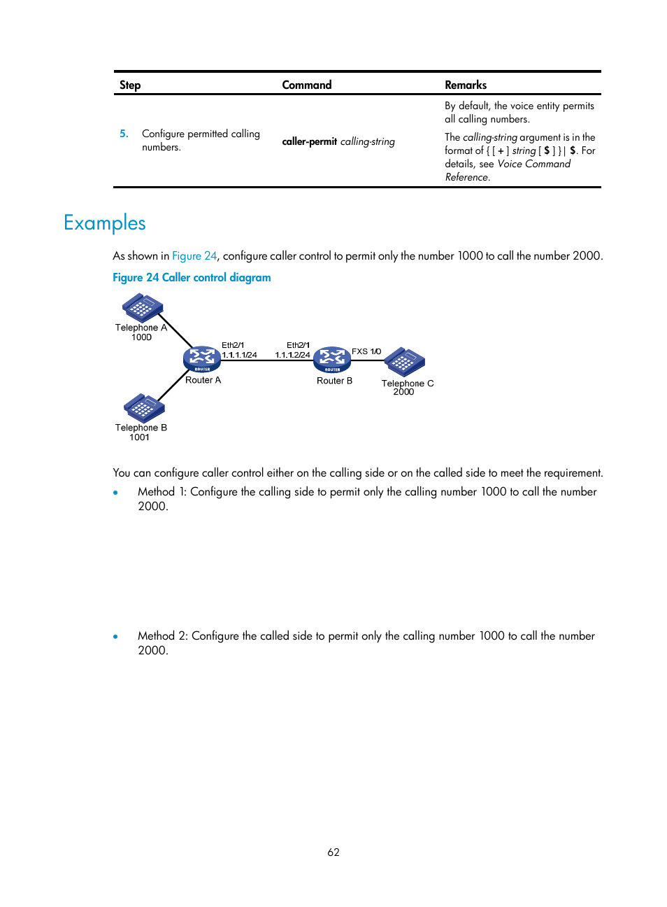 Examples | H3C Technologies H3C MSR 5600 User Manual | Page 72 / 123