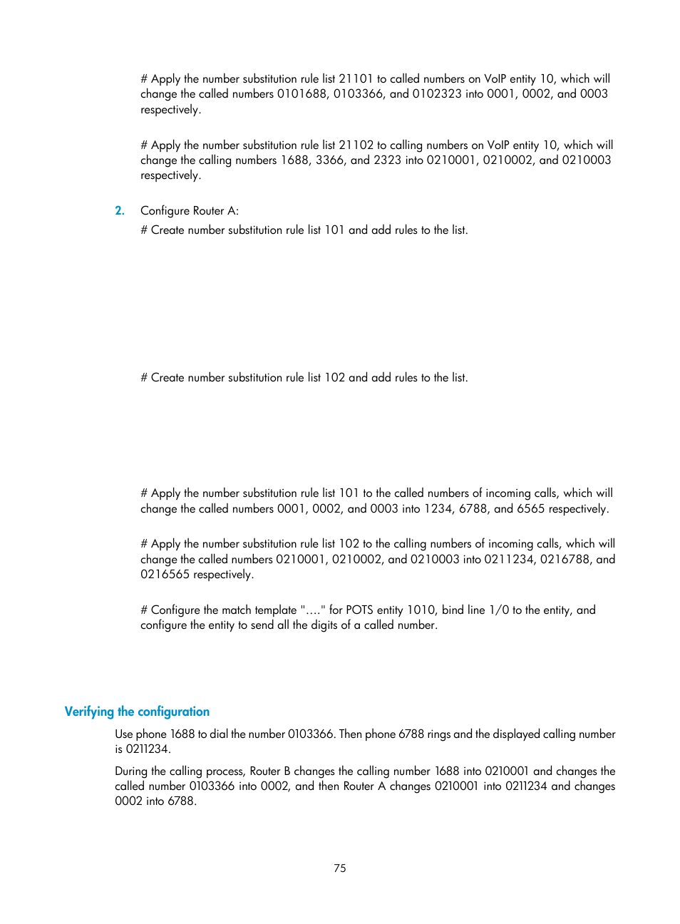 Verifying the configuration | H3C Technologies H3C MSR 5600 User Manual | Page 85 / 123