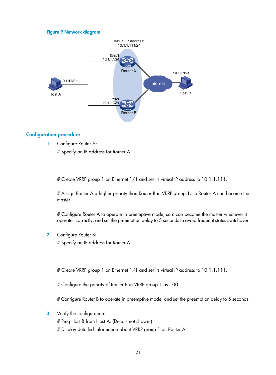 Configuration procedure | H3C Technologies H3C MSR 5600 User Manual | Page 29 / 99