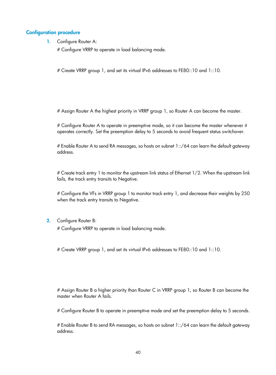 Configuration procedure | H3C Technologies H3C MSR 5600 User Manual | Page 48 / 99