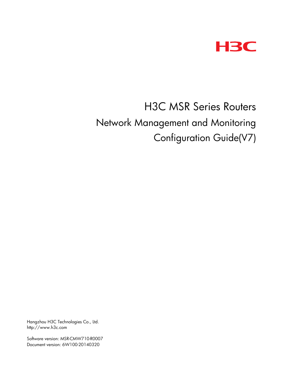 H3C Technologies H3C MSR 5600 User Manual | 247 pages