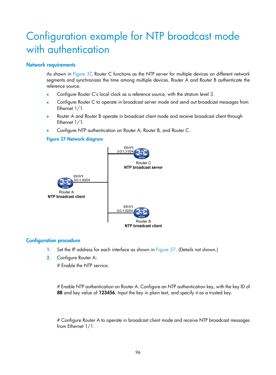 Network requirements, Configuration procedure | H3C Technologies H3C MSR 5600 User Manual | Page 109 / 247