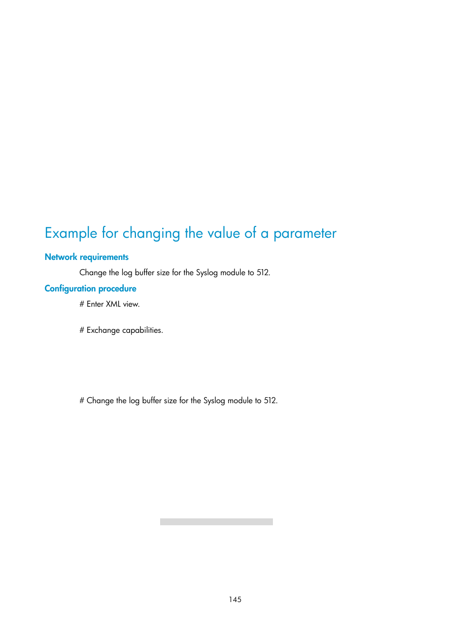 Example for changing the value of a parameter, Network requirements, Configuration procedure | H3C Technologies H3C MSR 5600 User Manual | Page 158 / 247