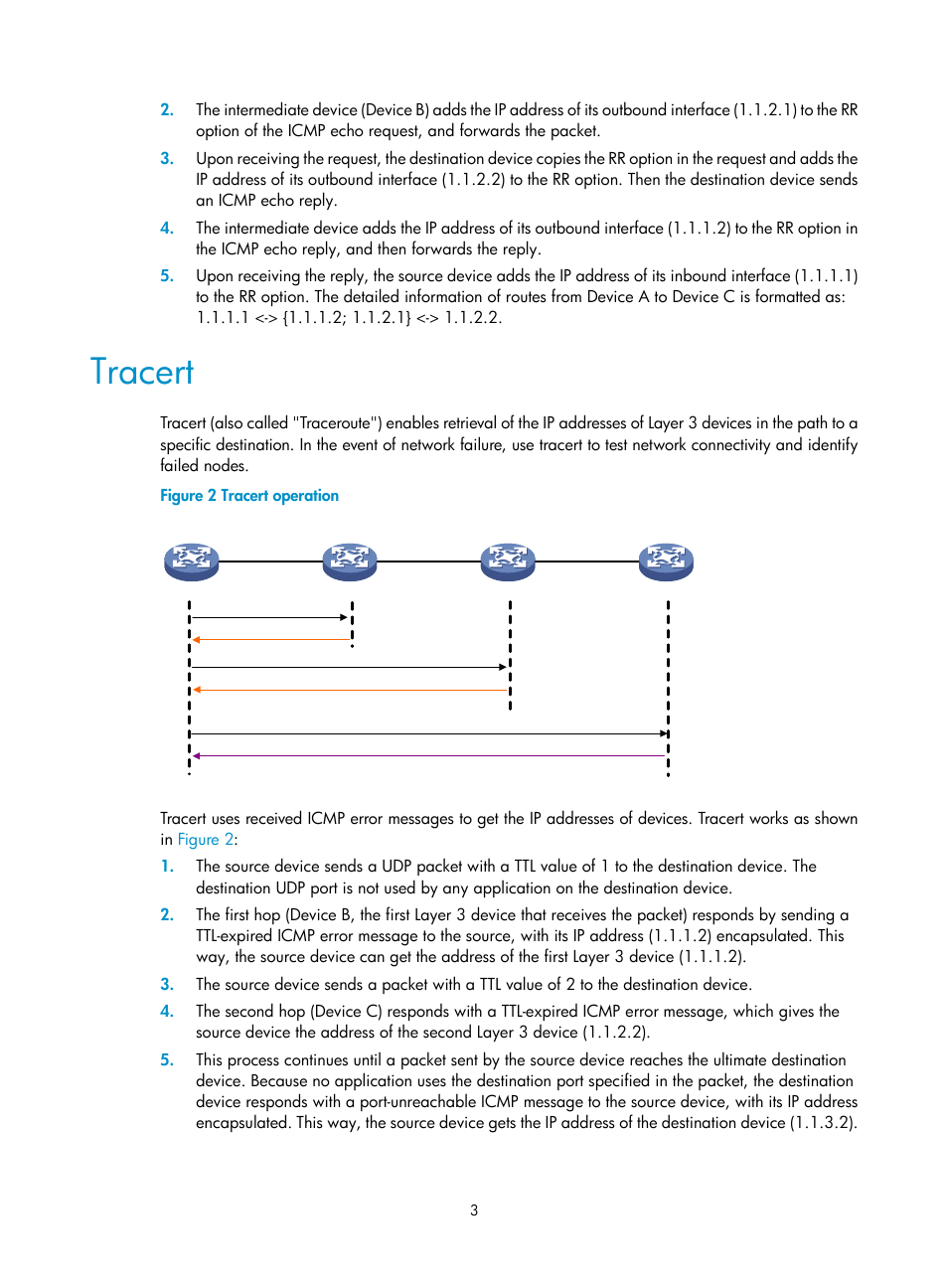 Tracert | H3C Technologies H3C MSR 5600 User Manual | Page 16 / 247