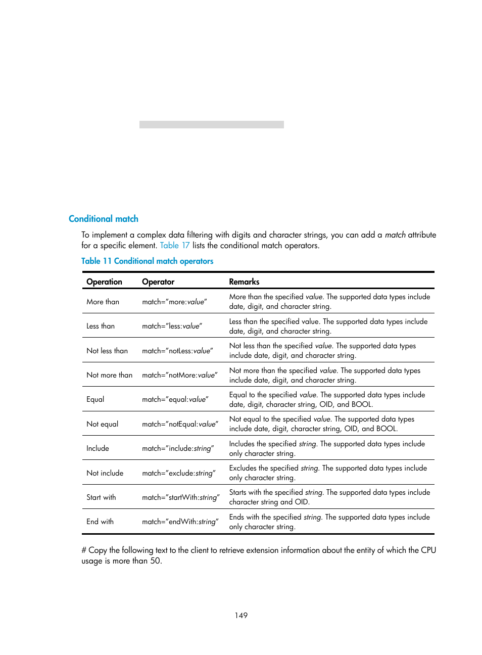 Conditional match | H3C Technologies H3C MSR 5600 User Manual | Page 162 / 247