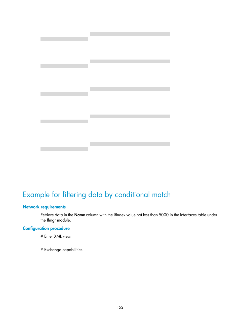 Example for filtering data by conditional match, Network requirements, Configuration procedure | H3C Technologies H3C MSR 5600 User Manual | Page 165 / 247